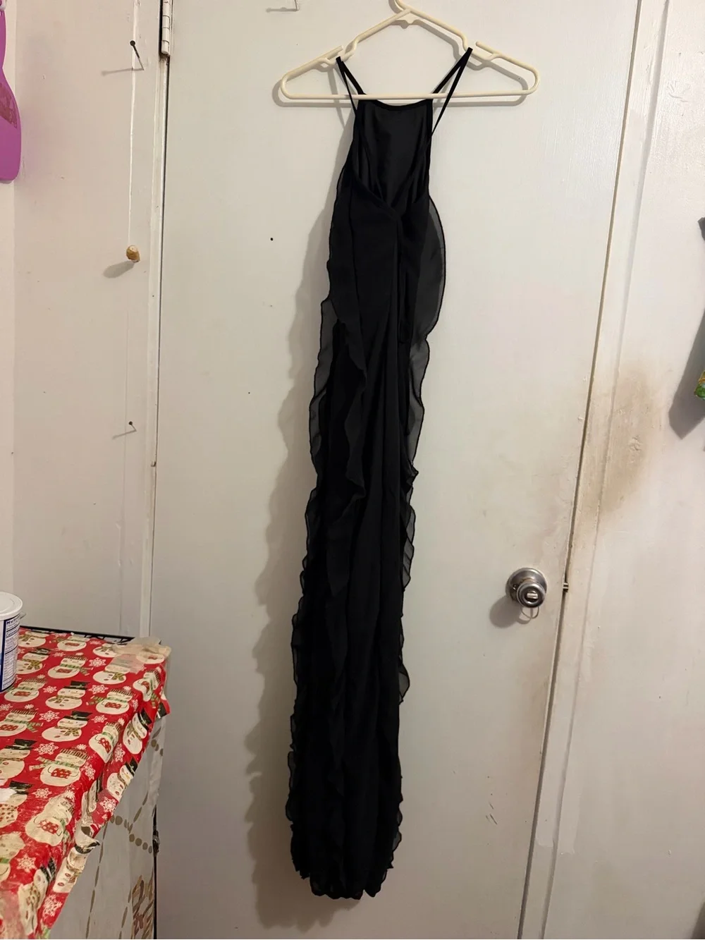 shein elegant ruffle long dress